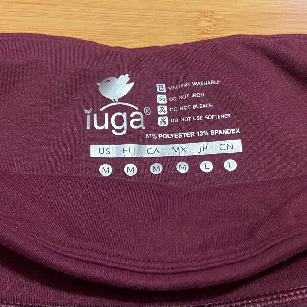 Plum Fleece Lined Flare Leggings High Waisted Yoga Pants Contour Seam - Picture 4 of 9